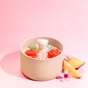 White Peach Blossom  Black Jar