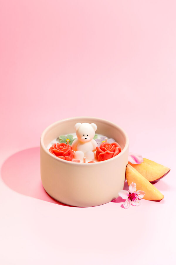 White Peach Blossom  Black Jar